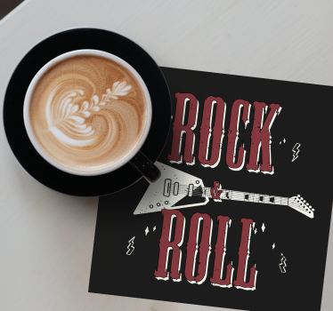 Posavasos retro Rock n 'roll con diseño de guitarra - TenVinilo