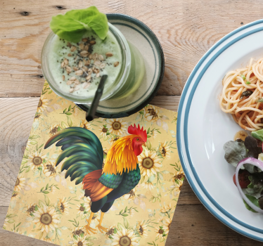 Posavasos retro Tostador y girasoles - TenVinilo