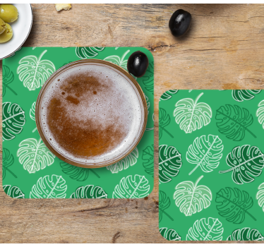 Posavasos superficie con patrón de hojas - TenVinilo