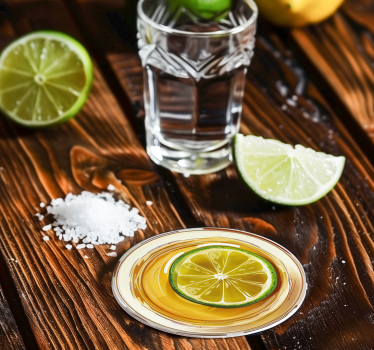 Posavasos vaso de tequila con limón - TenVinilo