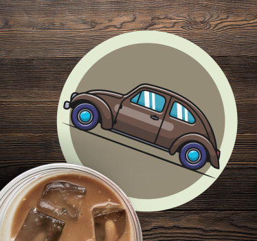 Posavasos vintage ilustración de coche clásico - TenVinilo