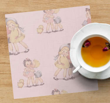Posavasos vintage ilustraciones infantiles juguetonas - TenVinilo