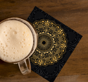 Posavasos vintage mandala de oro - TenVinilo