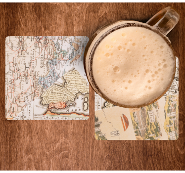 Posavasos vintage mapas antiguos - TenVinilo