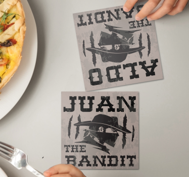 Posavasos vintage silueta de juan bandit - TenVinilo