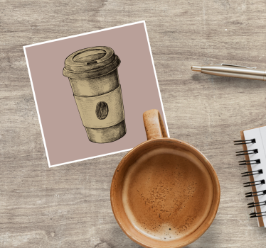 Posavasos vintage taza de café ilustrada - TenVinilo