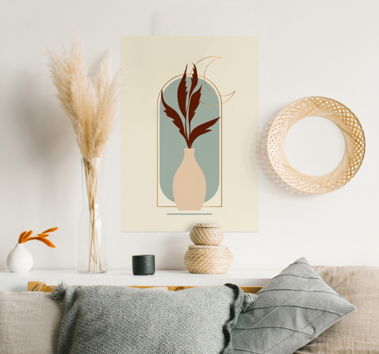 Poster arte planta beige Boho - TenVinilo