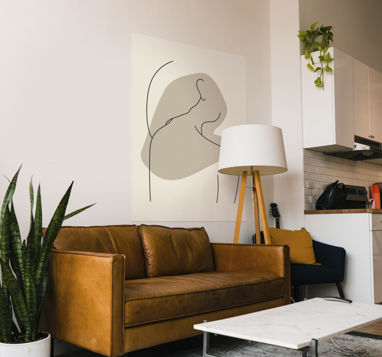 Poster abstracto silueta espalda mujer - TenVinilo