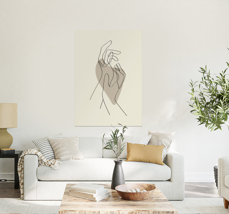 Poster abstracto silueta manos - TenVinilo