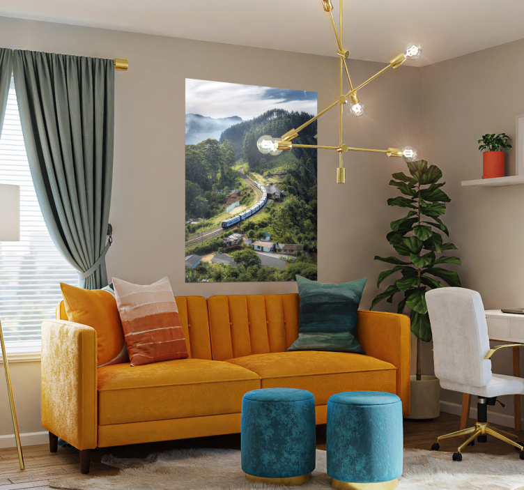 Poster con un paisaje de un tren - TenVinilo