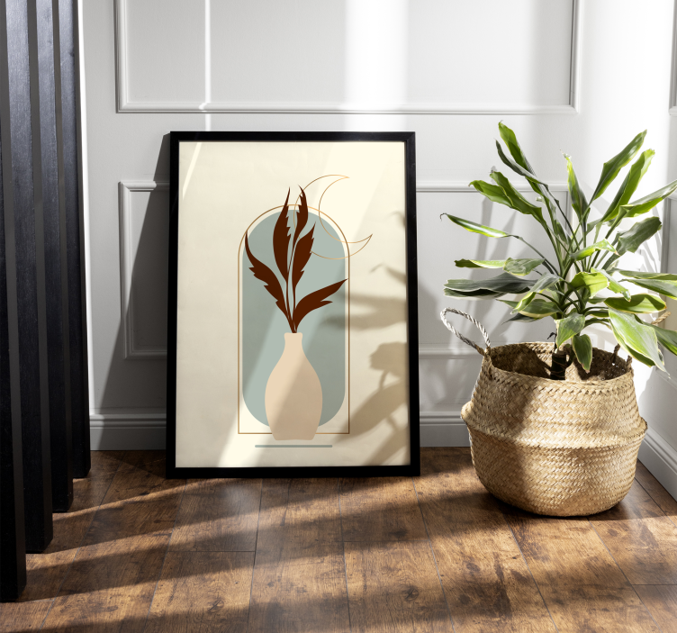 Poster arte planta beige Boho - TenVinilo