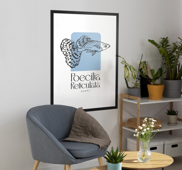 Poster decorativo pez guppy - TenVinilo