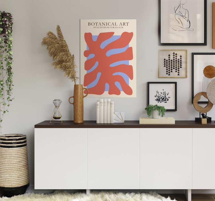 Póster decorativo arte botánico coral - TenVinilo
