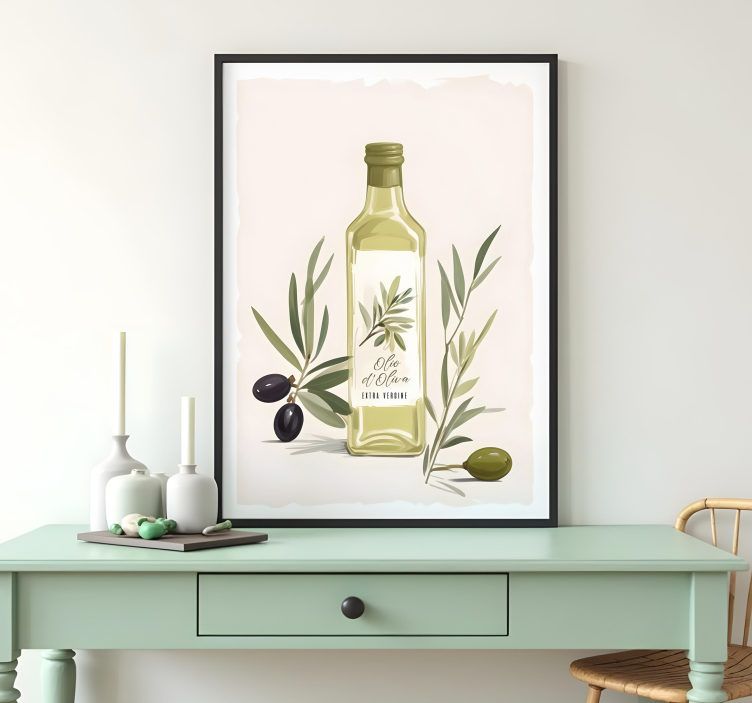Poster botella de aceite de oliva - TenVinilo