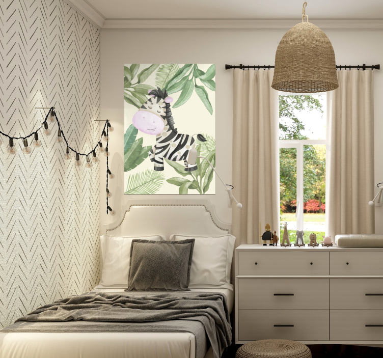 Poster decorativo jungla con cebra - TenVinilo