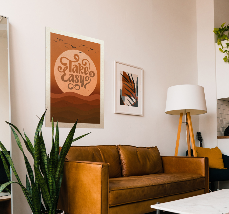 Poster con frases toma las cosas con calma. - TenVinilo