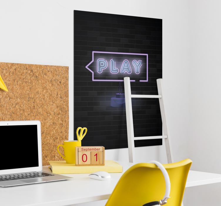 Poster gaming con texto play - TenVinilo