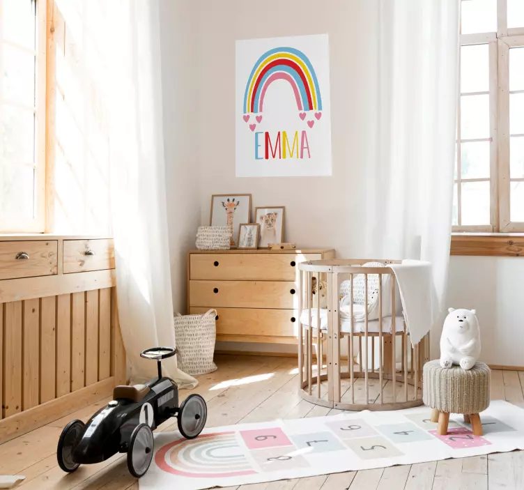 Poster infantil personalizable arcoiris - TenVinilo