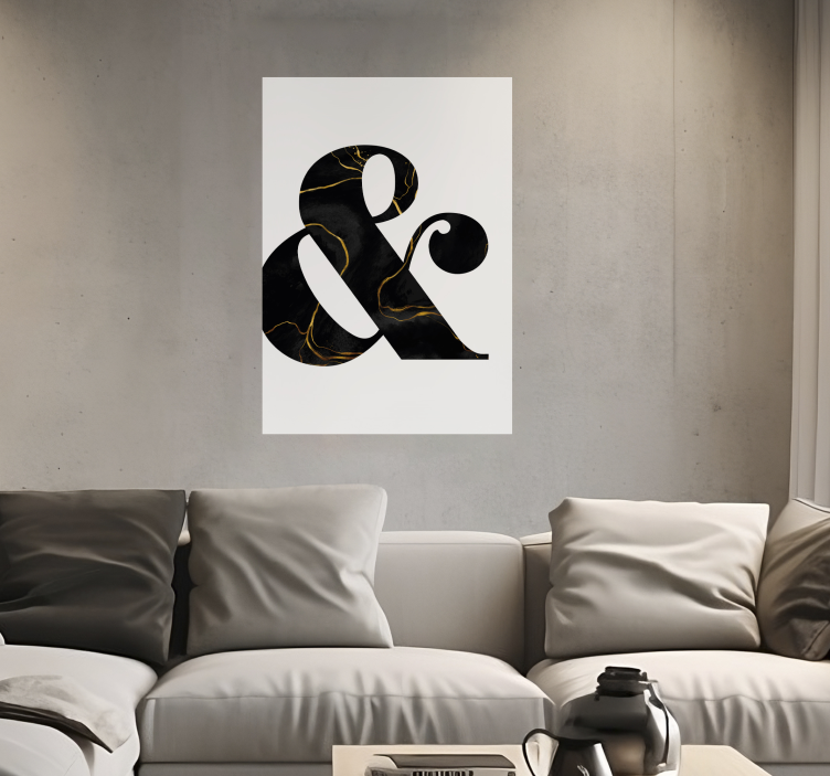 Poster inicial minimalista negro con dorado  - TenVinilo