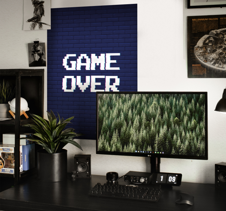 Poster juvenil con texto Game Over - TenVinilo