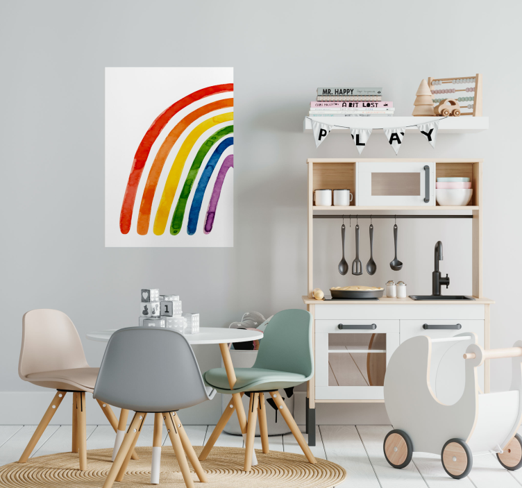 Poster infantil arcoiris de acuarela - TenVinilo