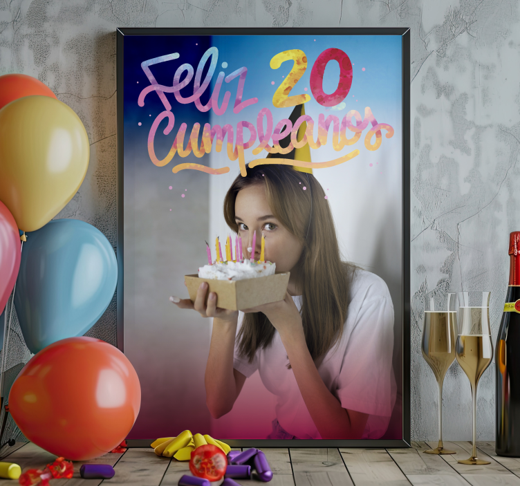 Poster personalizado feliz cumpleaños - TenVinilo