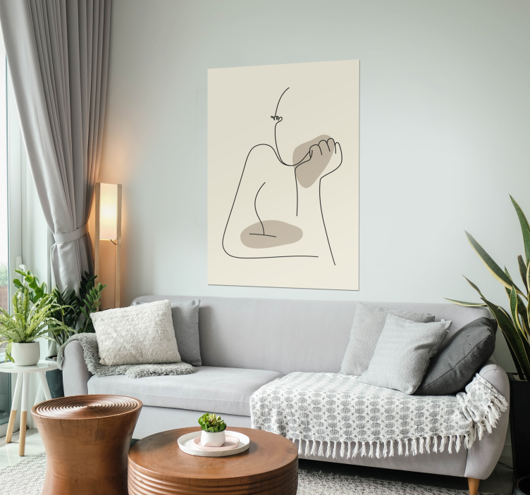 Poster silueta con línea abstracta - TenVinilo