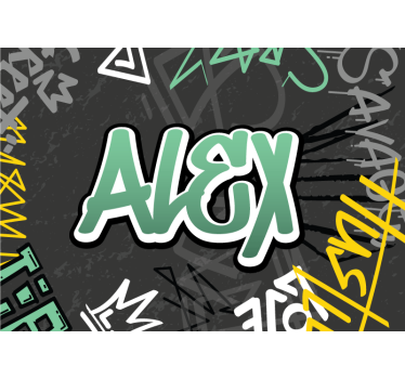 Poster pared graffiti con nombre personalizable - TenVinilo