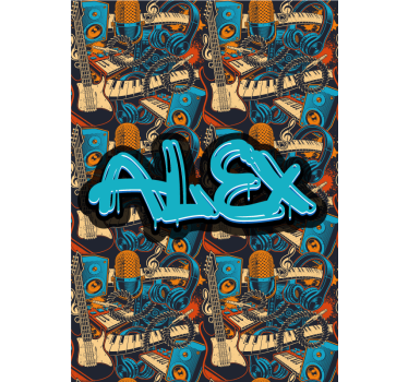 Poster graffiti de musica personalizable - TenVinilo