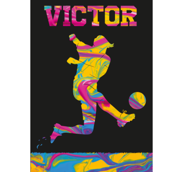 Póster colorido jugador de fútbol - TenVinilo