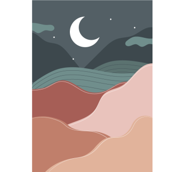 Poster paisajes noche boho - TenVinilo