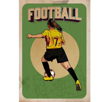 Poster fútbol Femenino Retro - TenVinilo