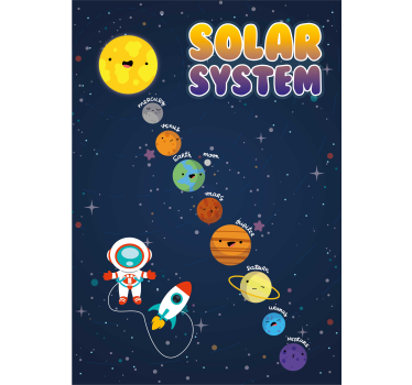 Poster infantil sistema solar en inglés - TenVinilo