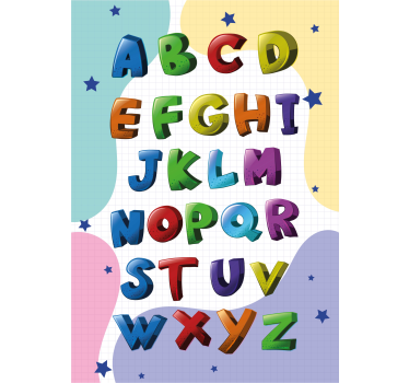 Poster dormitorio infantil alfabeto colorido - TenVinilo