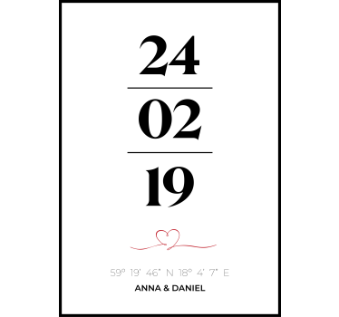 Poster coordenadas del amor - TenVinilo