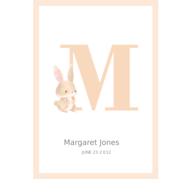 Poster personalizable inicial para bebes - TenVinilo