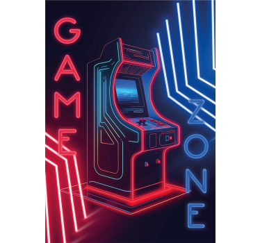 Poster habitación juvenil zona de juego de neón - TenVinilo