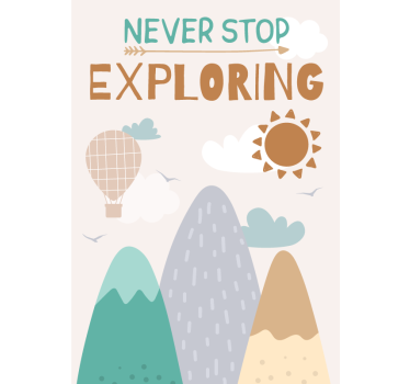 Poster habitación infantil Never stop exploring - TenVinilo