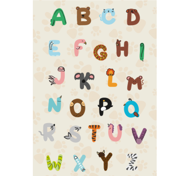 Poster dormitorio infantil un alfabeto de animales - TenVinilo