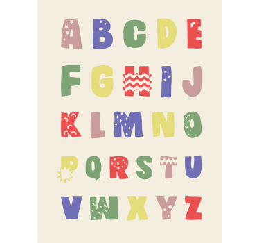 Poster dormitorio infantil un alfabeto geometracial - TenVinilo