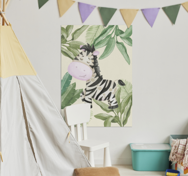 Poster decorativo jungla con cebra - TenVinilo