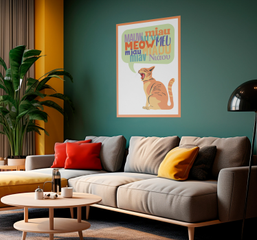 Poster dormitorio infantil los gatos maullan - TenVinilo