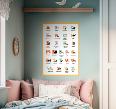 Poster razas de perro alfabéticamente - TenVinilo