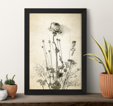 Poster ramo de flores sobre fondo beige - TenVinilo