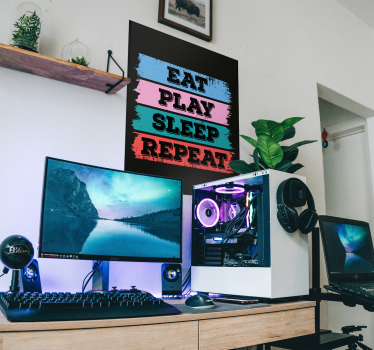 Poster eat, play, sleep, repeat - TenVinilo
