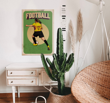 Poster fútbol Femenino Retro - TenVinilo