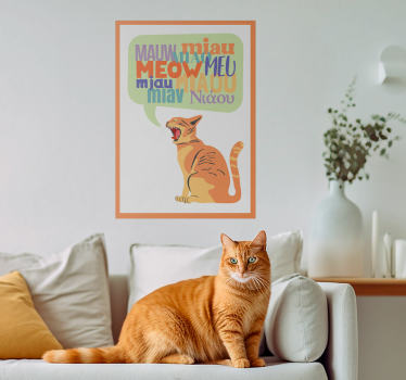Poster dormitorio infantil los gatos maullan - TenVinilo