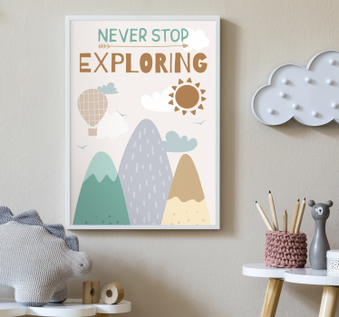 Poster habitación infantil Never stop exploring - TenVinilo
