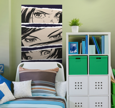 Póster miradas de chicas anime - TenVinilo