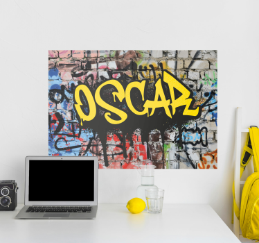 Poster personalizable arte de graffiti amarillo - TenVinilo